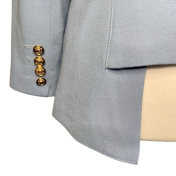 Smythe Classic Duchess Blazer Light Blue Size 4 Wool Lapel Collared Jacket - Picture 7 of 12